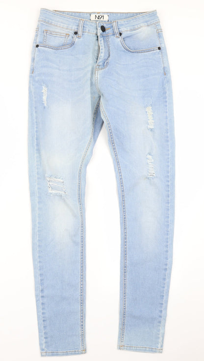 Mens UK Size 30 in No91 Regular Fit Skinny Blue Jeans