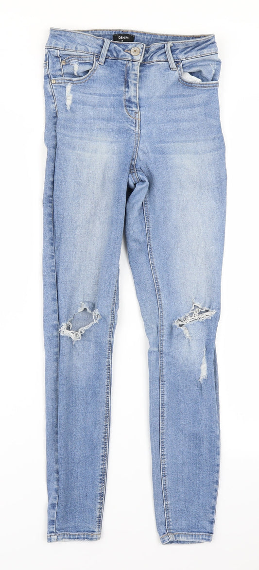 Matalan Womens Blue  Denim Skinny Jeans Size 8 L25 in
