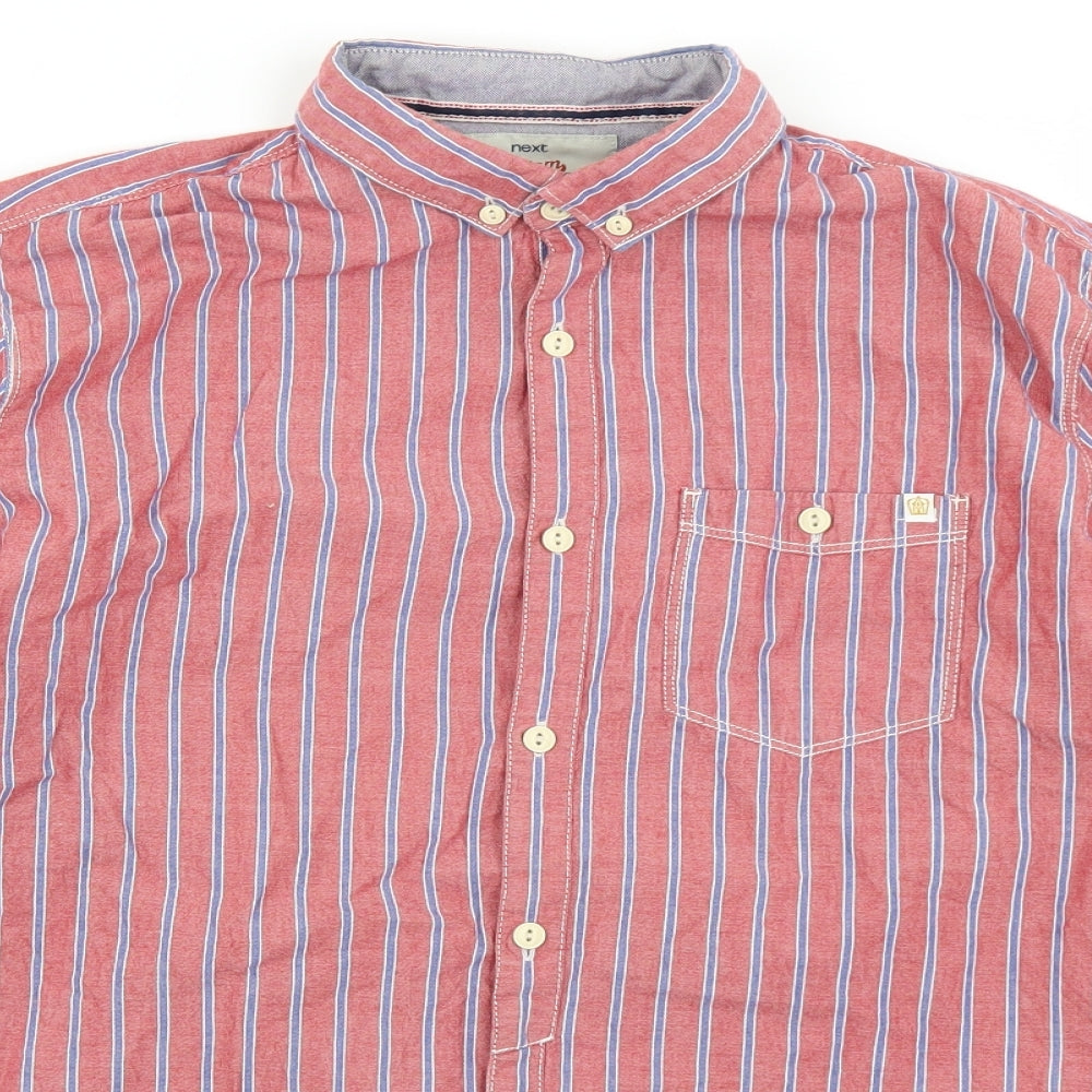 Mens UK Size M NEXT Red  Button-Up Long Sleeve Casual Shirt