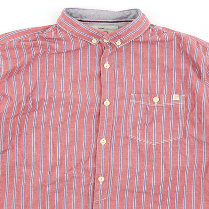 Mens UK Size M NEXT Red  Button-Up Long Sleeve Casual Shirt