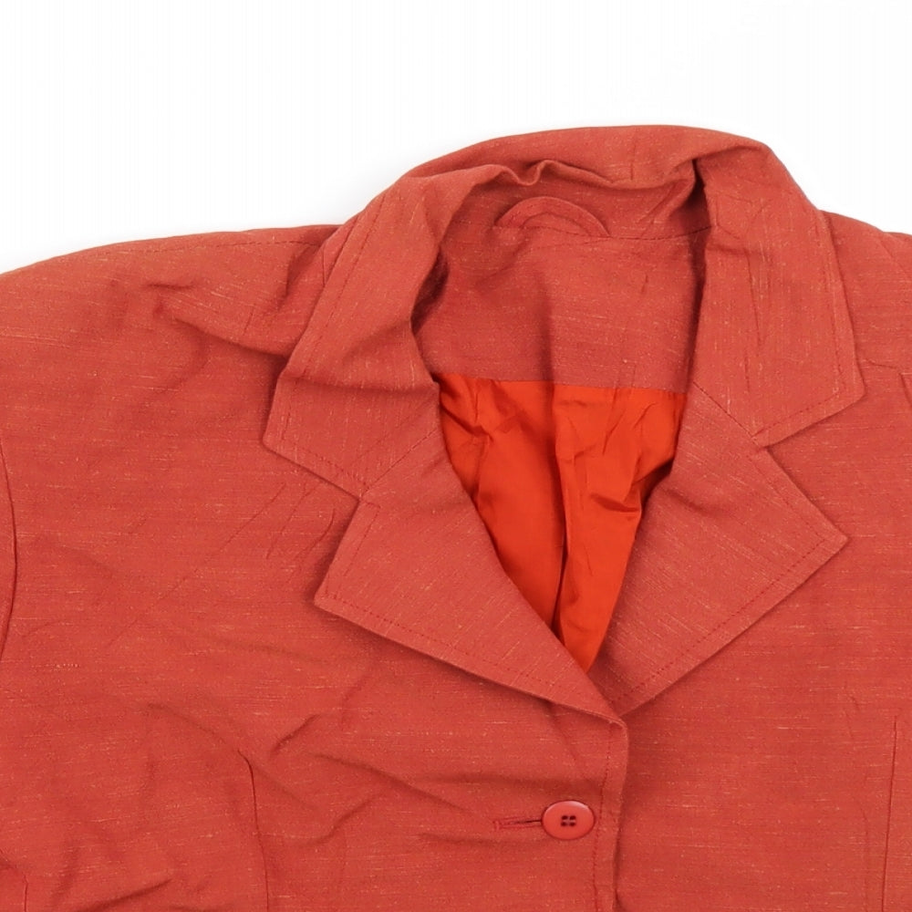 Studio Womens Orange   Jacket Blazer Size 14