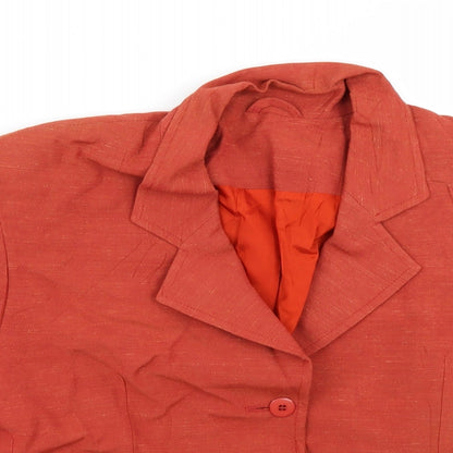 Studio Womens Orange   Jacket Blazer Size 14
