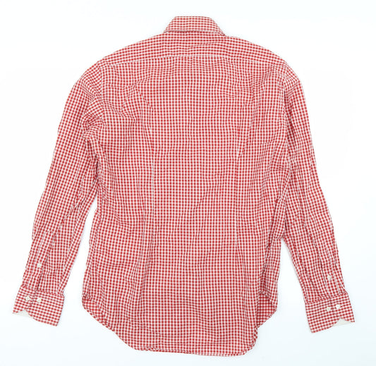 Zara Mens Red Check   Button-Up Size S