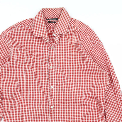 Zara Mens Red Check   Button-Up Size S