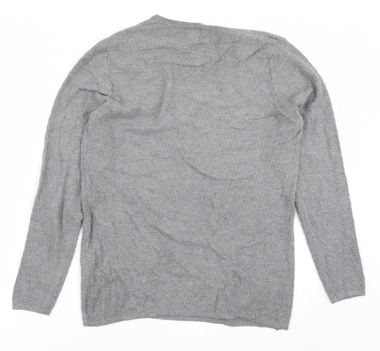 Womens UK Size M Zara Grey Basic T-Shirt