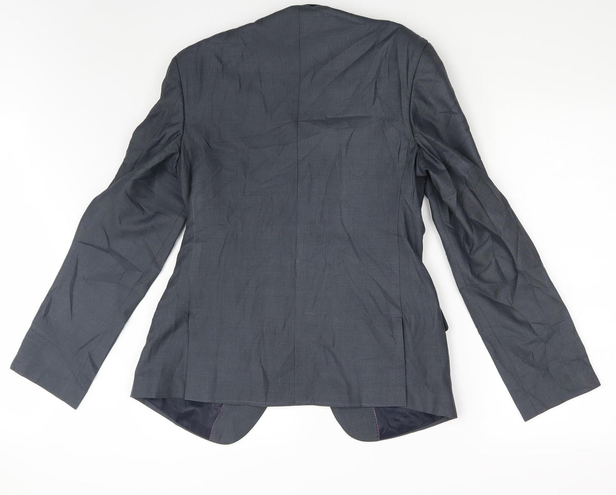 Back view of Fashion women’s grey jacket suit jacket one size