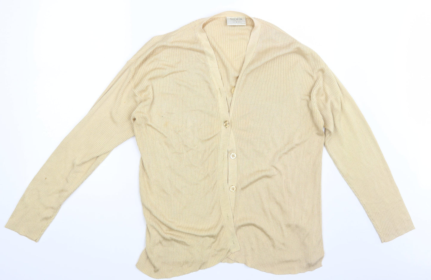 Suchita Womens Gold   Cardigan Jumper One Size