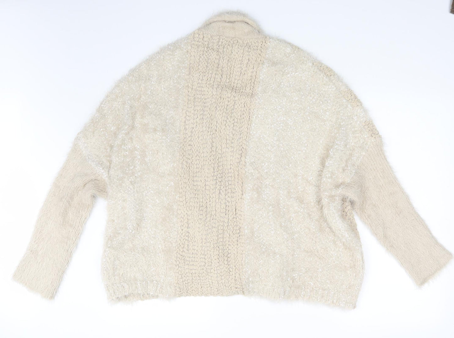 CANDA  Womens Beige   Cardigan Jumper Size L  - Size L/XL