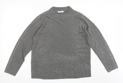 Classic Womens Grey   Pullover Sweatshirt Size 16