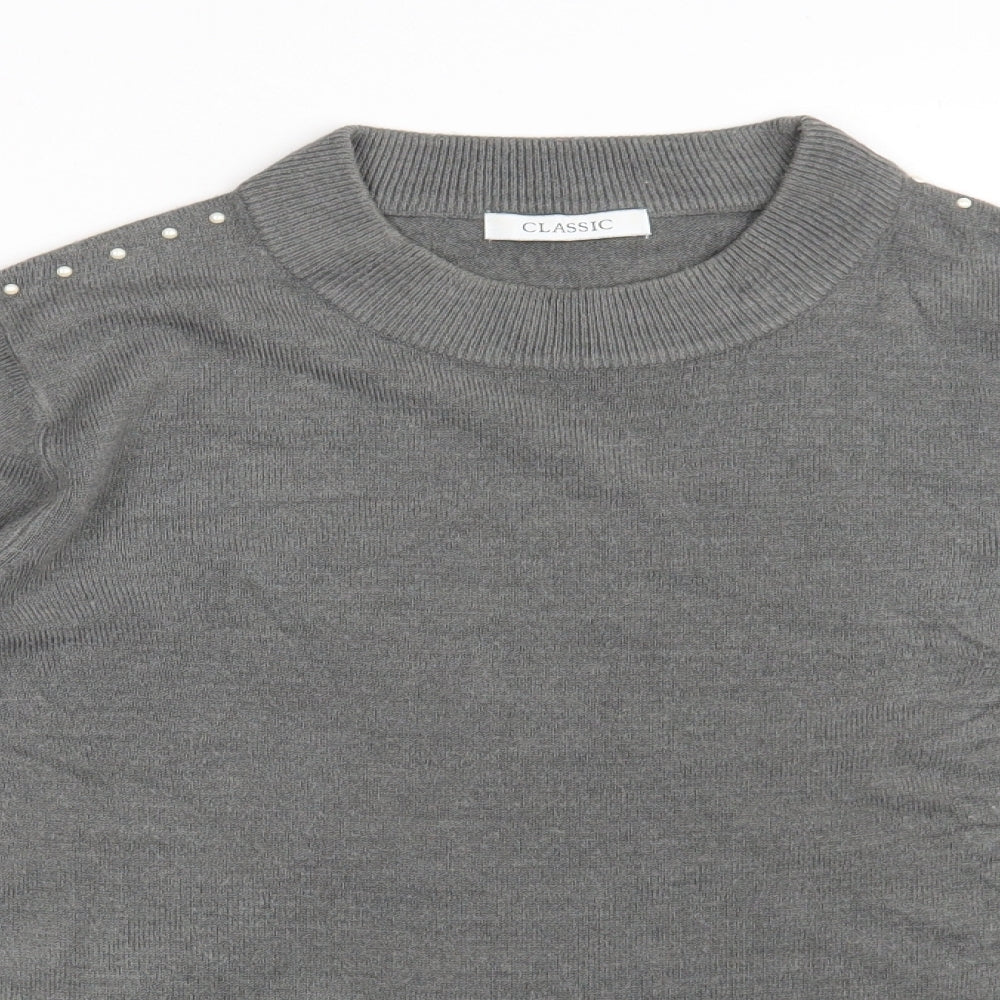 Classic Womens Grey   Pullover Sweatshirt Size 16