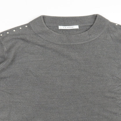 Classic Womens Grey   Pullover Sweatshirt Size 16