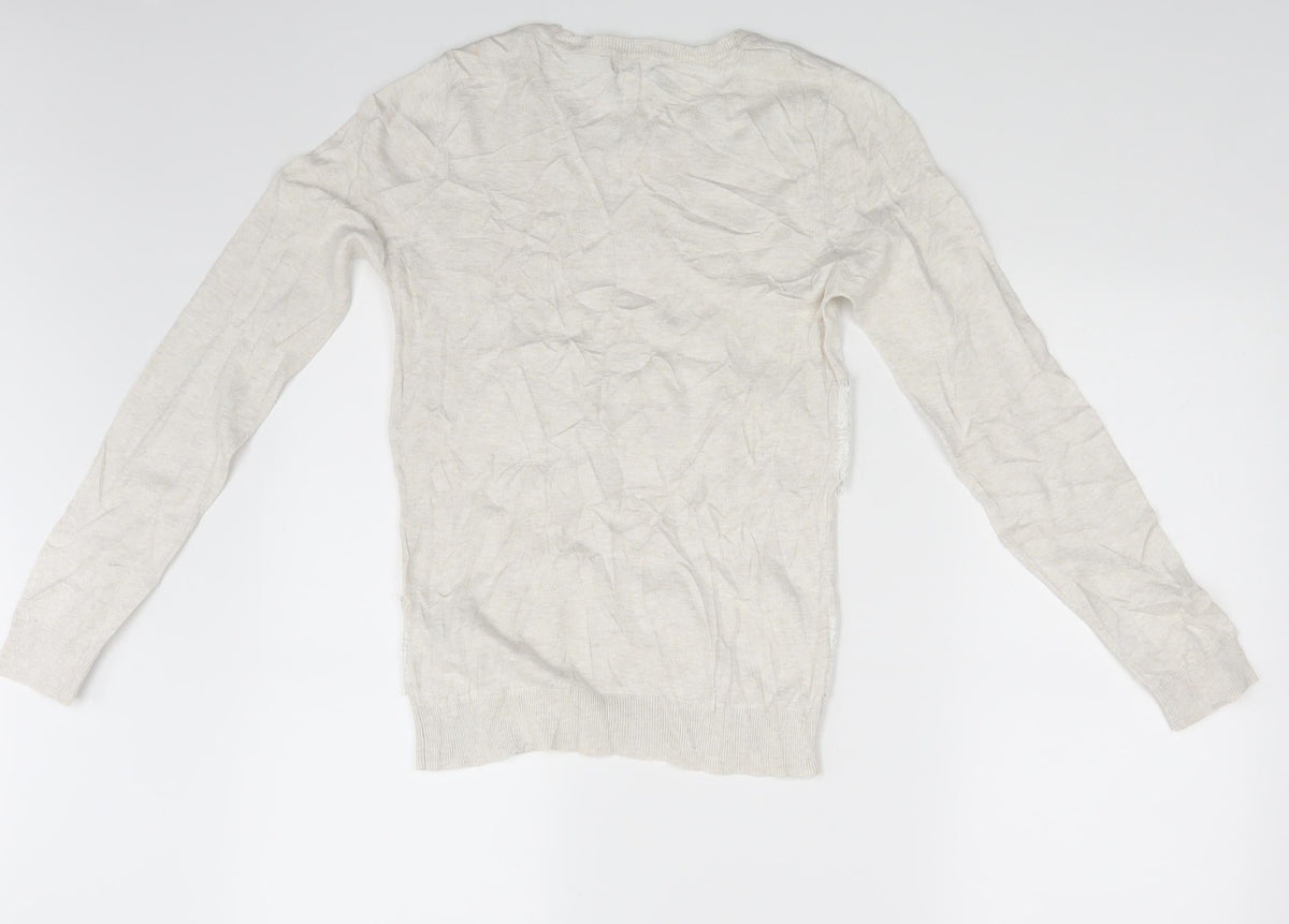 Back view of Red Herring women’s ivory pullover sweatshirt, size UK 8
