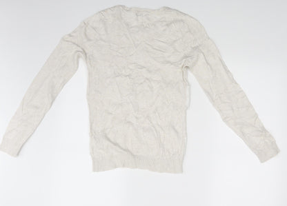 Back view of Red Herring women’s ivory pullover sweatshirt, size UK 8