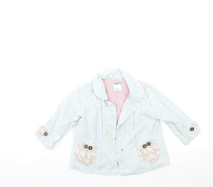 Henry Girls Blue Floral  Jacket  Size 3 Years