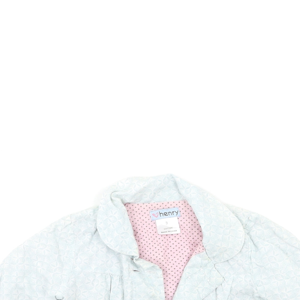 Henry Girls Blue Floral  Jacket  Size 3 Years