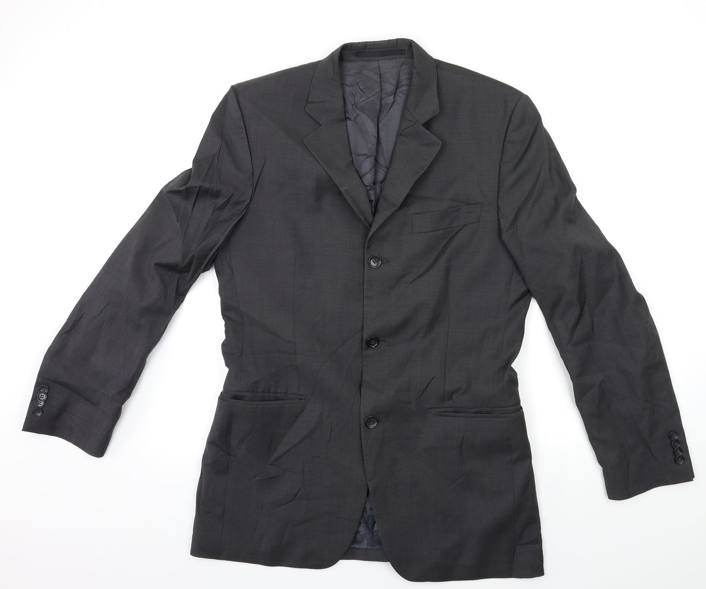 Mens UK Size 46 Preworn Regular Grey Suit Jacket