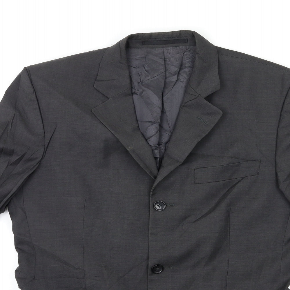 Mens UK Size 46 Preworn Regular Grey Suit Jacket