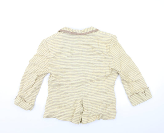 ALEX & CO Womens Beige Striped  Jacket  Size 10