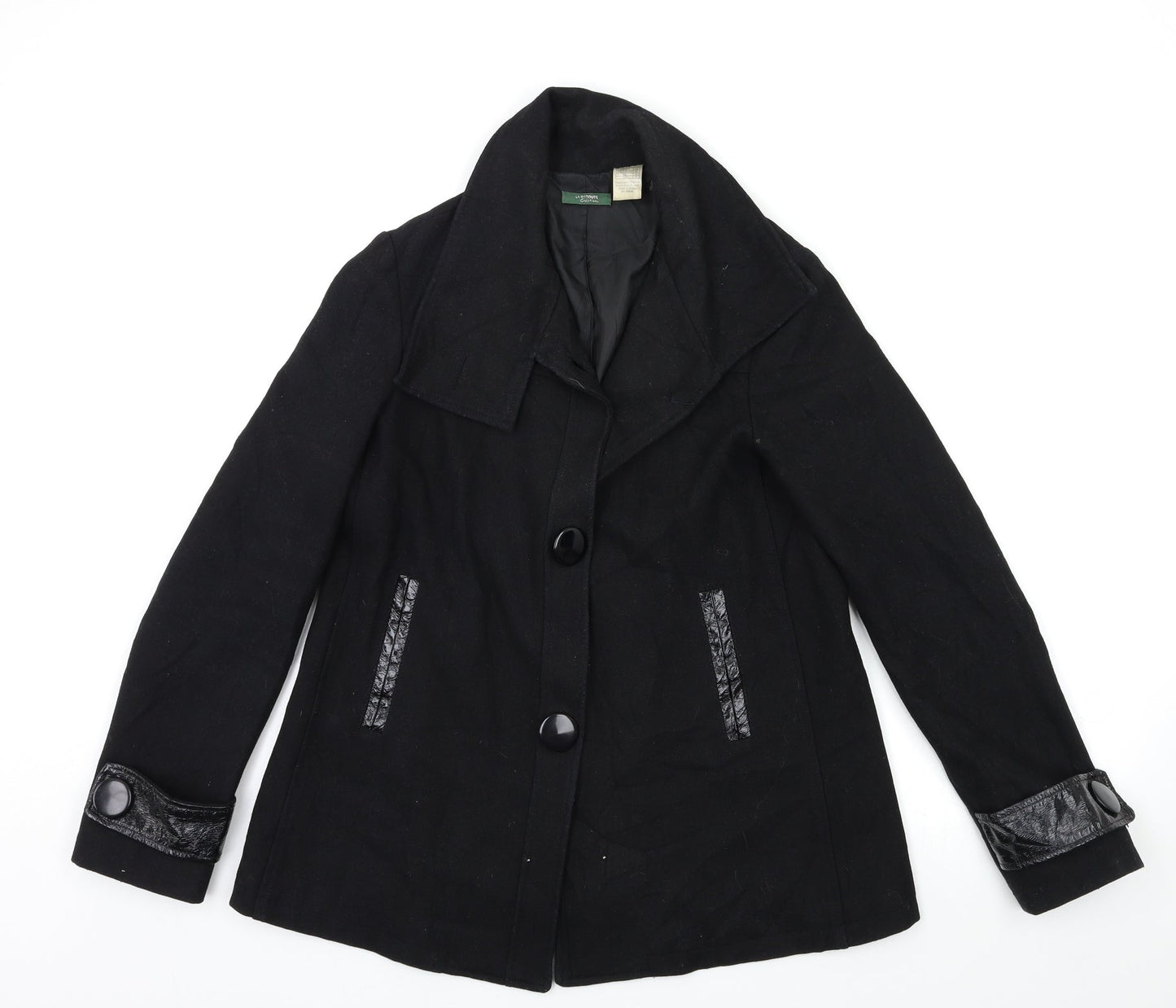 Womens UK Size 6 La Redoute Black Overcoat