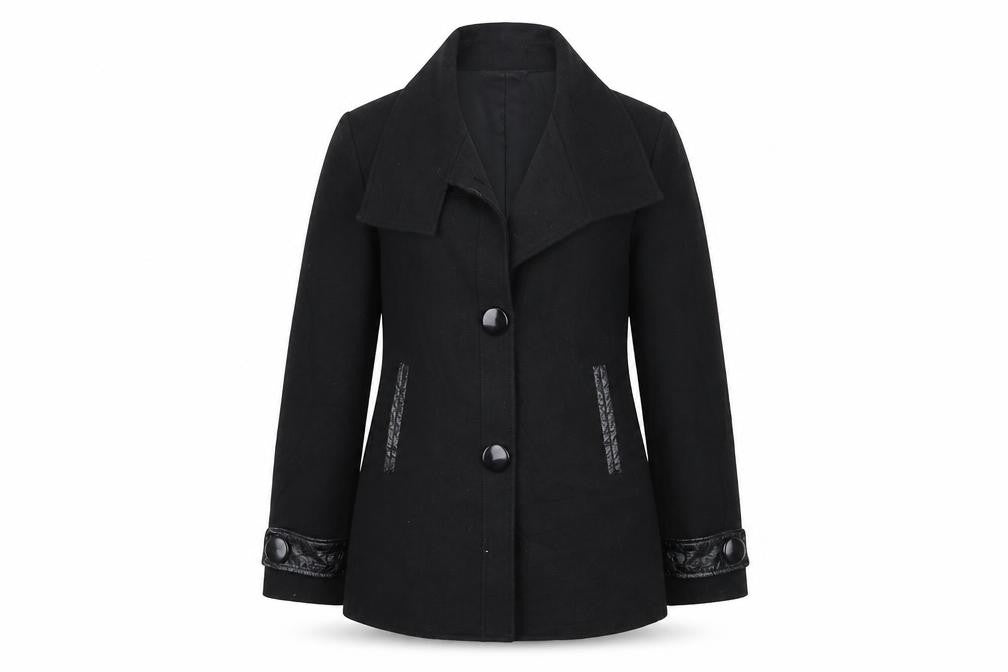 Womens UK Size 6 La Redoute Black Overcoat