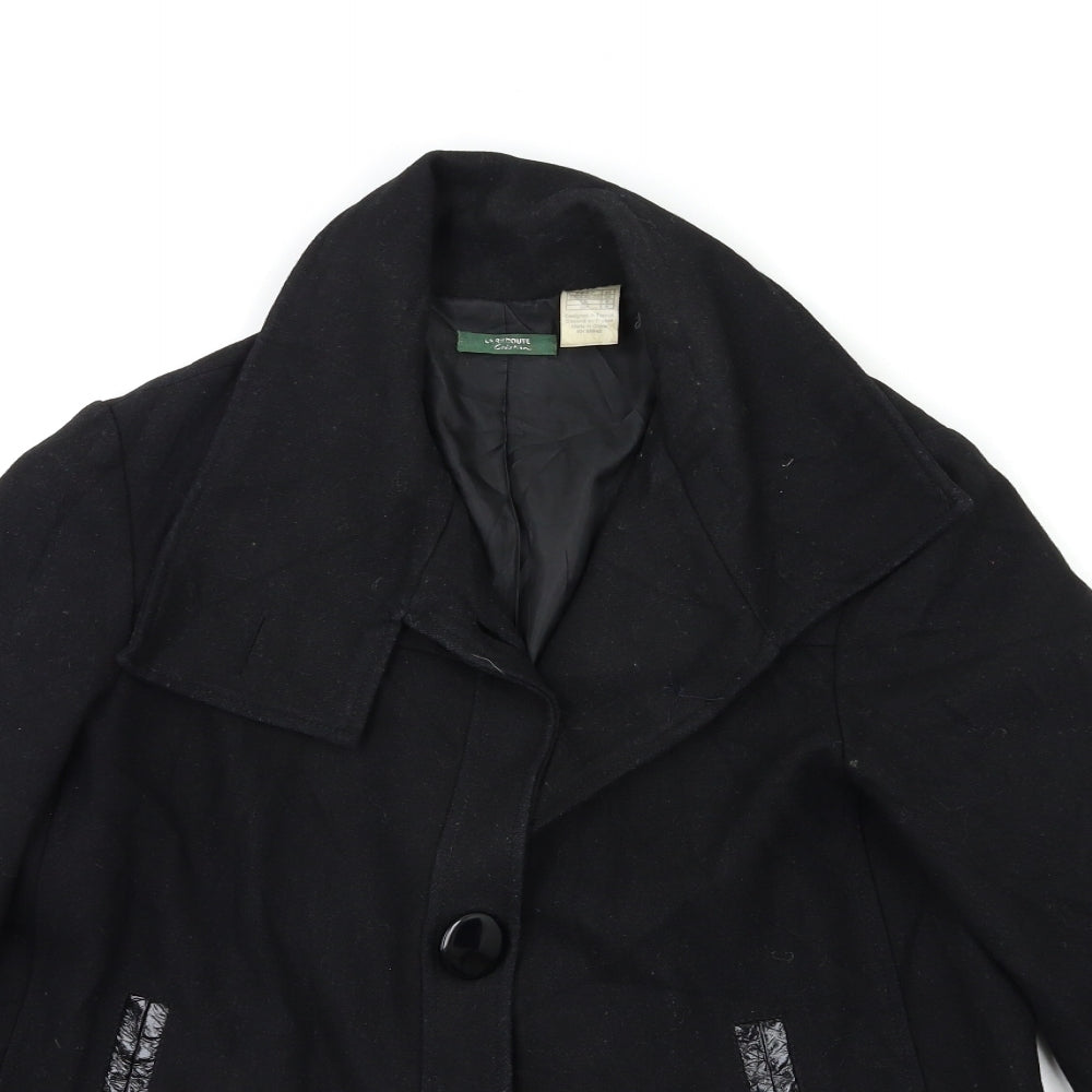 Womens UK Size 6 La Redoute Black Overcoat