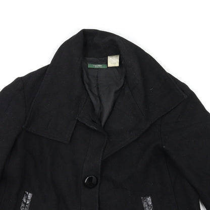 Womens UK Size 6 La Redoute Black Overcoat
