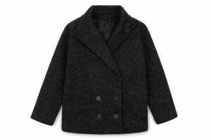 Womens UK Size M Mango Black Overcoat