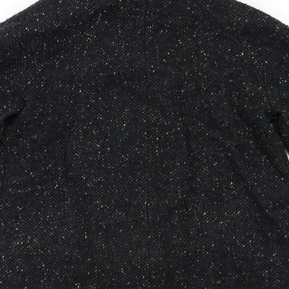 Womens UK Size M Mango Black Overcoat