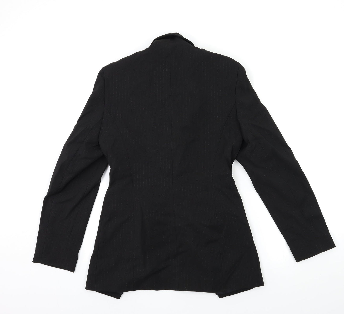 Select Womens Black Striped  Jacket Suit Jacket Size 8