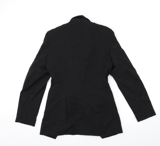 Select Womens Black Striped  Jacket Suit Jacket Size 8