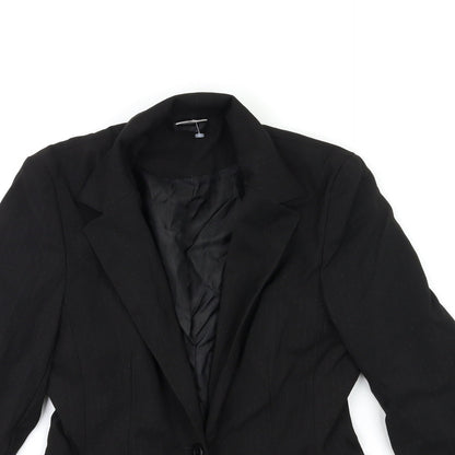 Select Womens Black Striped  Jacket Suit Jacket Size 8
