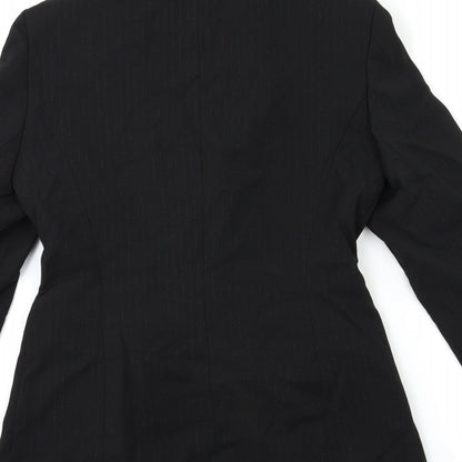 Select Womens Black Striped  Jacket Suit Jacket Size 8