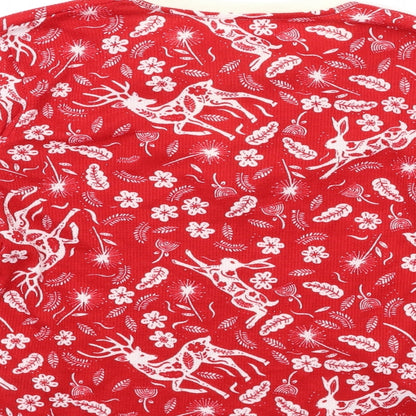 Matalan Girls Red Floral  Basic T-Shirt Size 13 Years