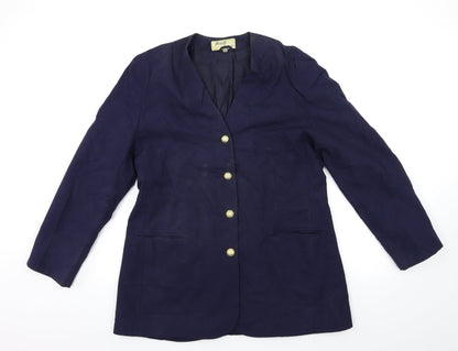 MICHELLE ROERTS Womens Blue   Biker Coat Size 16