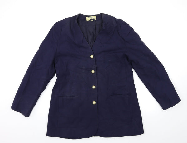 MICHELLE ROERTS Womens Blue   Biker Coat Size 16