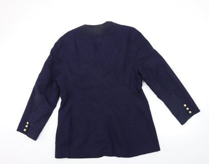 MICHELLE ROERTS Womens Blue   Biker Coat Size 16