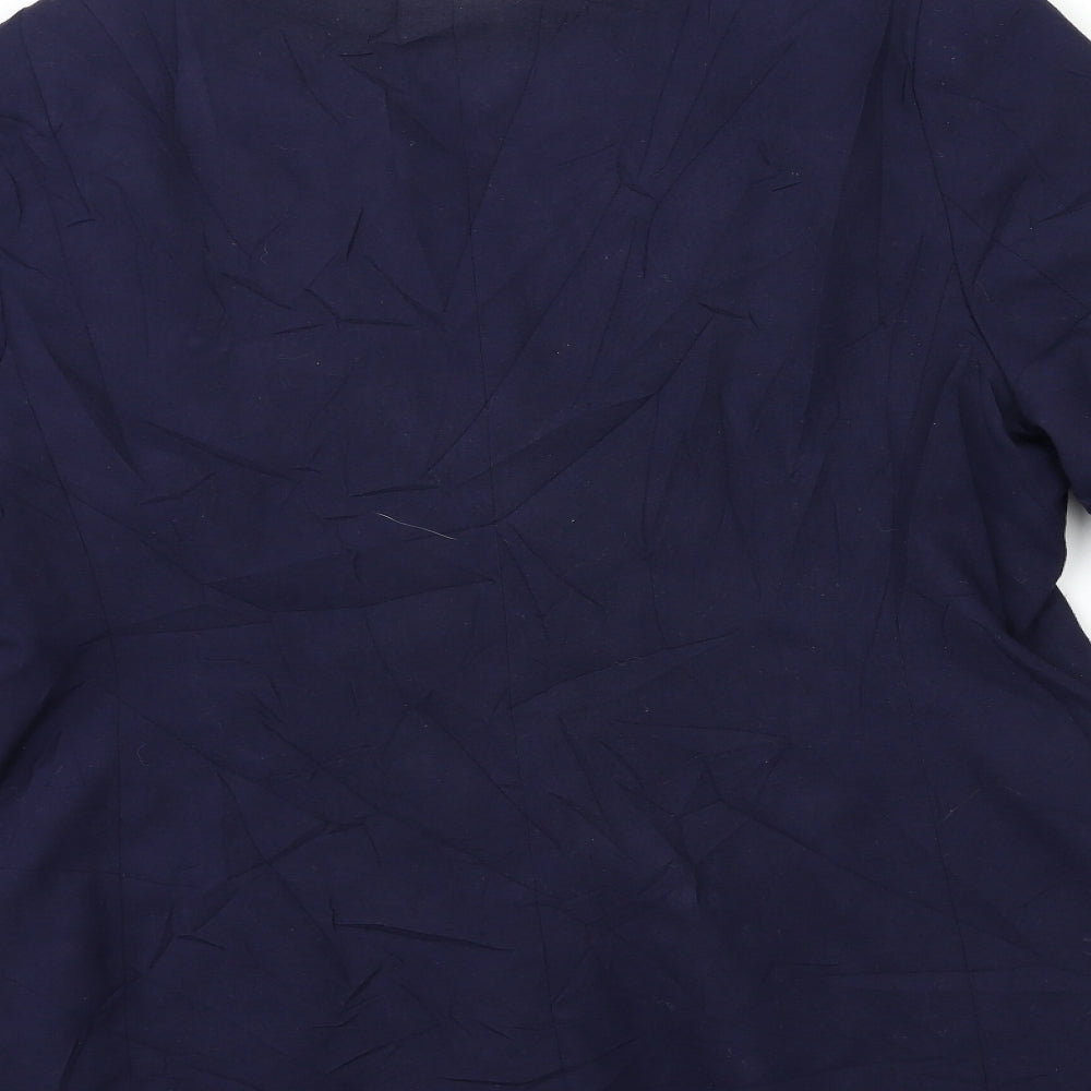 MICHELLE ROERTS Womens Blue   Biker Coat Size 16