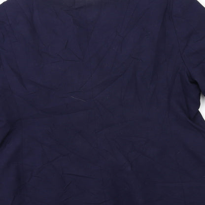 MICHELLE ROERTS Womens Blue   Biker Coat Size 16