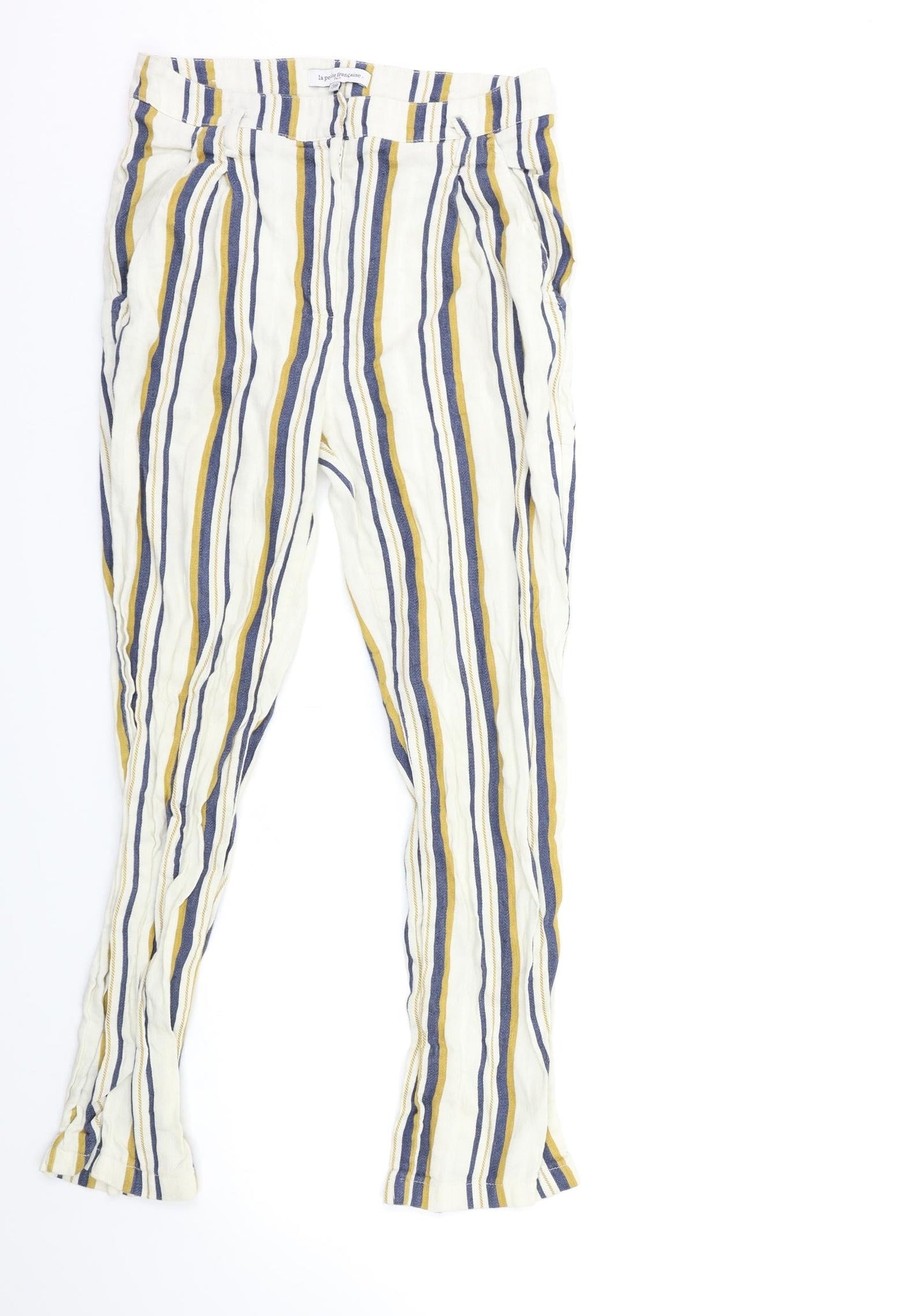 Les Petites Womens White Striped  Trousers  Size 10 L29 in
