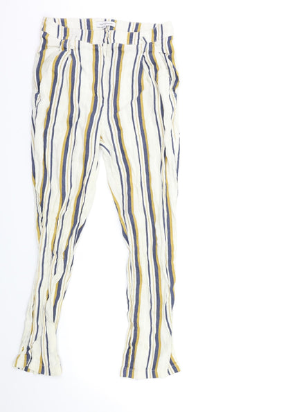Les Petites Womens White Striped  Trousers  Size 10 L29 in