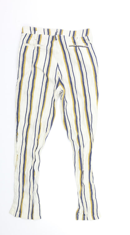 Les Petites Womens White Striped  Trousers  Size 10 L29 in