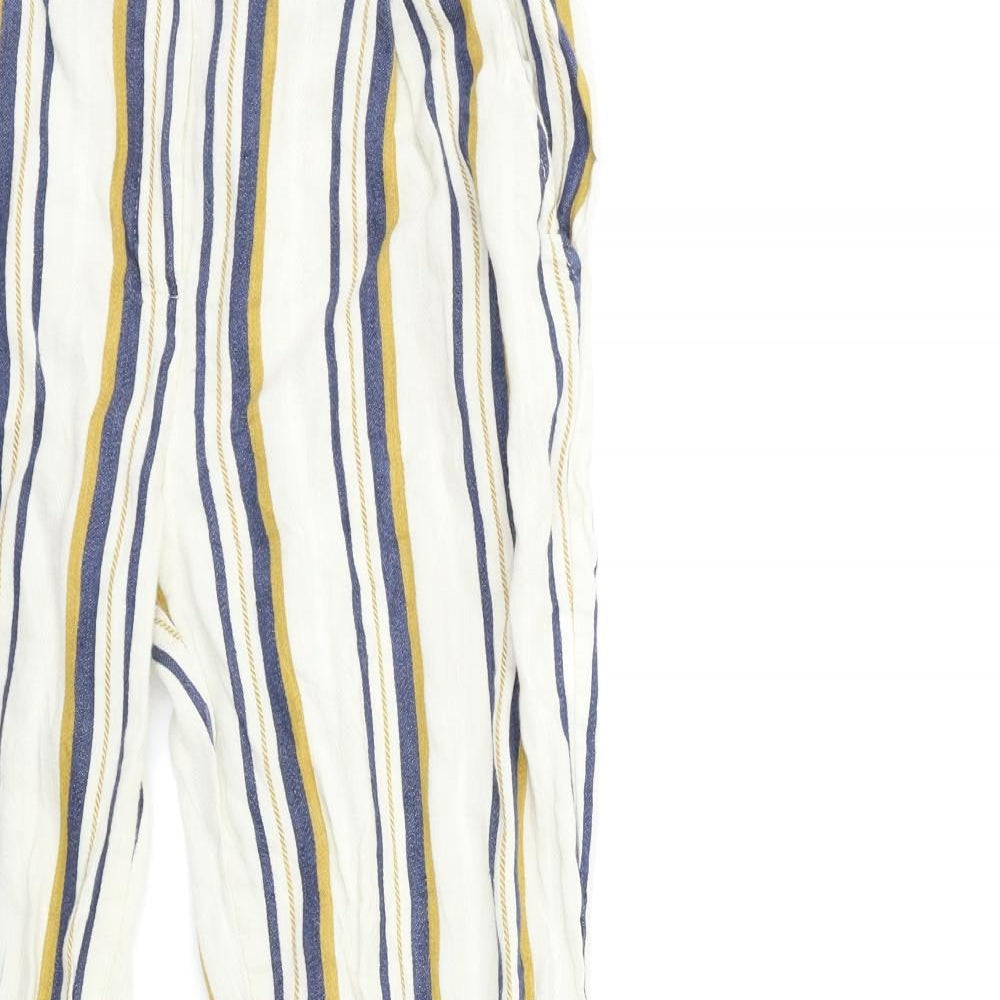 Les Petites Womens White Striped  Trousers  Size 10 L29 in
