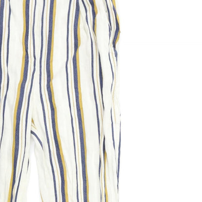 Les Petites Womens White Striped  Trousers  Size 10 L29 in