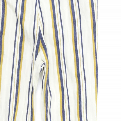 Les Petites Womens White Striped  Trousers  Size 10 L29 in