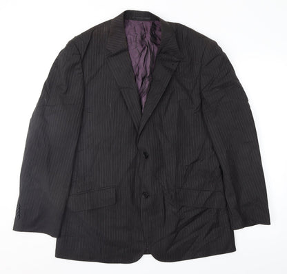 George Mens Black Striped  Jacket Suit Jacket Size 40