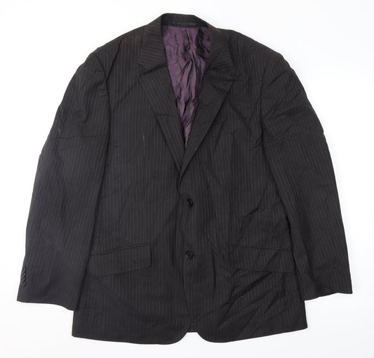 George Mens Black Striped  Jacket Suit Jacket Size 40