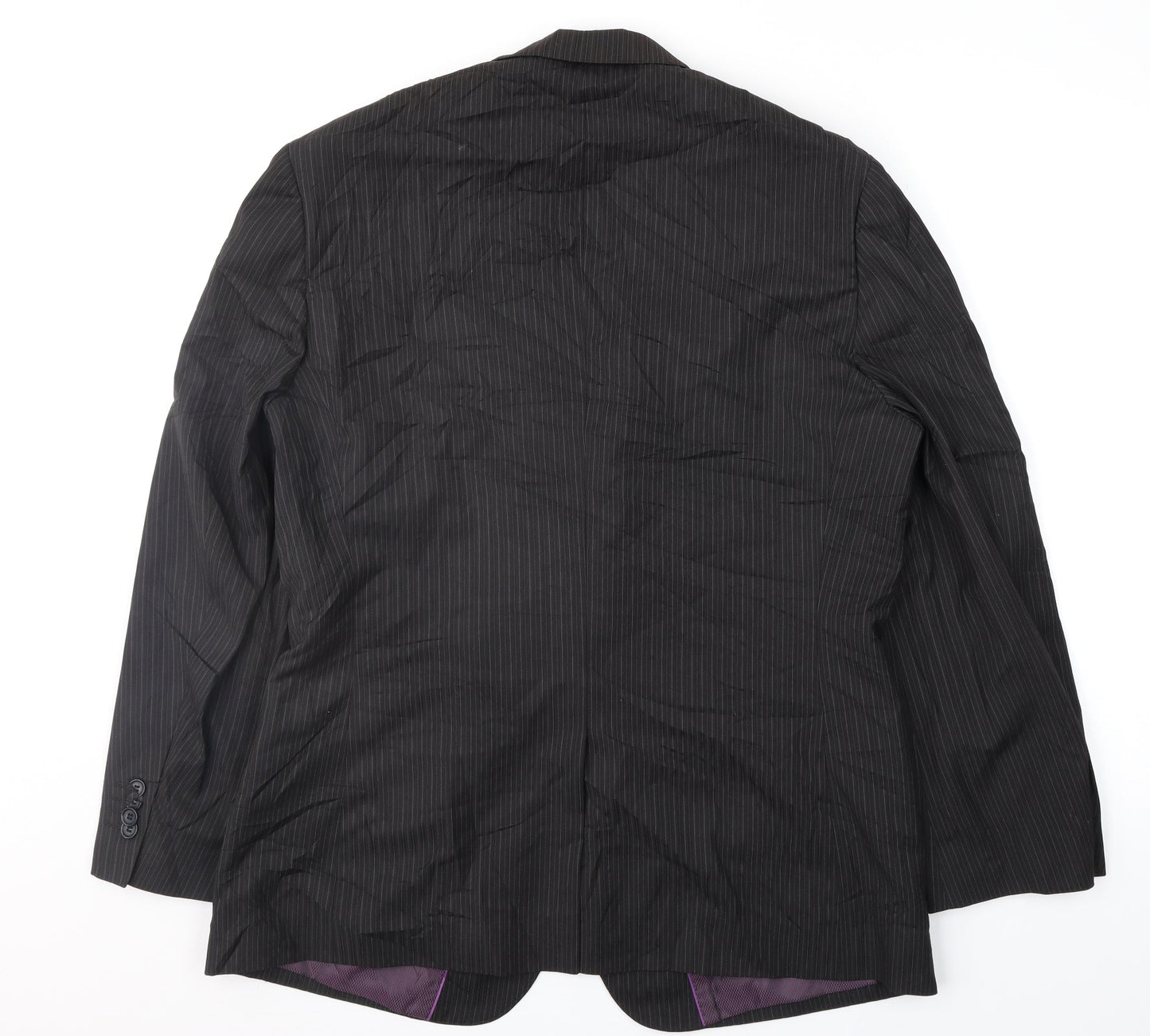 George Mens Black Striped  Jacket Suit Jacket Size 40