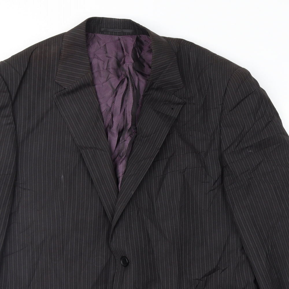 George Mens Black Striped  Jacket Suit Jacket Size 40