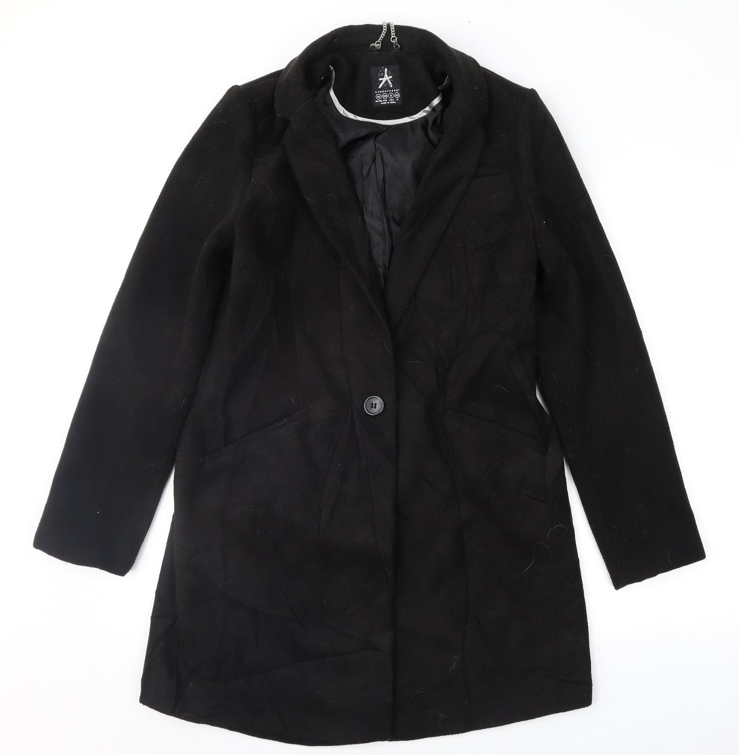 Womens UK Size 10 Atmosphere Black Overcoat