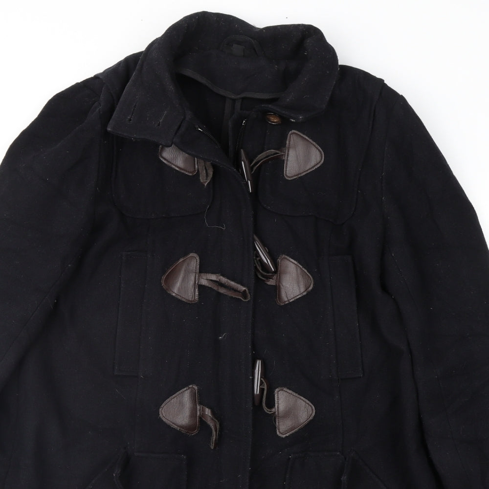 Womens UK Size 8 Topshop Black Overcoat